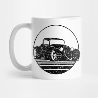 Retro Hot Rod Grungy Sunset Illustration Mug